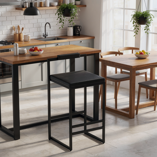 Sunvega Upholstered Velvet Bar Stools Set of 2 with Slim Metal Legs for Kitchen Counter