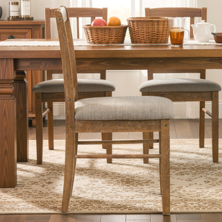 Sunvega Weathered Oak 5-Piece Dining Set with Upholstered Seat Cushions