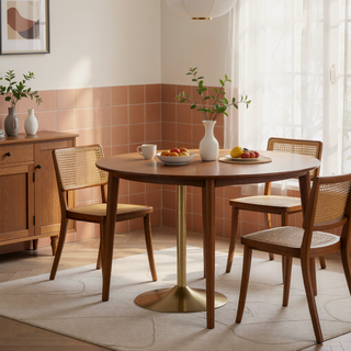 Sunvega Adjustable Dining or Bar Table in Gold Metal and Black Wood Top