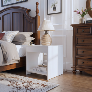Sunvega Wenge Nightstand with Open Storage for Books and Décor