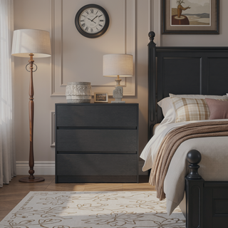 Sunvega Three Drawer Dresser with White Finish for Small Items Storage