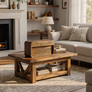 Sunvega Large Oak-ish Floating Bedside with Drawer and Open Shelf