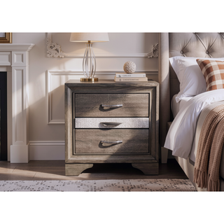 Sunvega Modern Nightstand with 3 Spacious Drawers and Jewelry Organizer
