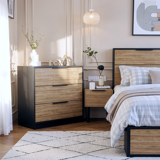Sunvega Washington Three Drawer Dresser with Display Top for Bedroom Decor
