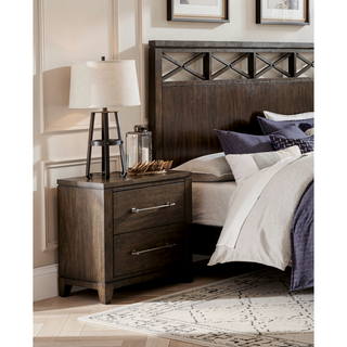 Sunvega Modern Contemporary Dark Brown Finish Nightstand with 2 Dovetail Drawers
