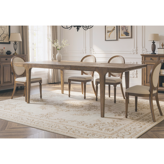 Sunvega Extendable Eucalyptus Veneer Dining Table with Transitional Styling