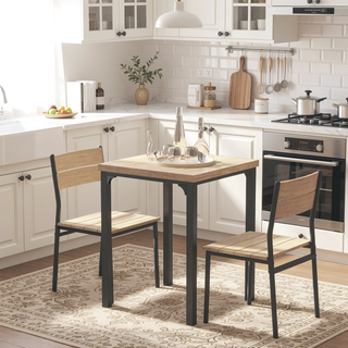 Sunvega 3-Piece Dining Table Set for 2 with Space Saving Chairs for Small Spaces