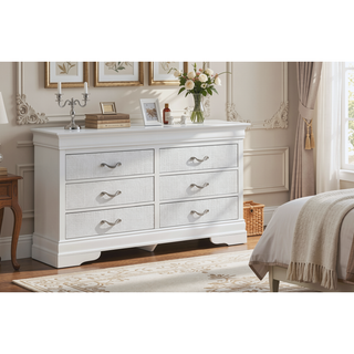 Sunvega Silver Champagne Nightstand with Two Spacious Drawers for Bedroom