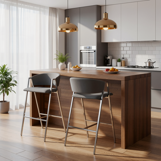Sunvega Modern 28" Bar Stool Set of 2 with Padded Seat and Backrest