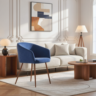 Sunvega Fran Contemporary Dining Chairs with Velvet Upholstery and Metal Legs Set of 2