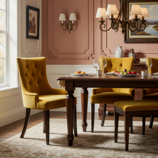 Sunvega Tufted Back Side Chairs with Plush Upholstery and Nailhead Trim Set of 2