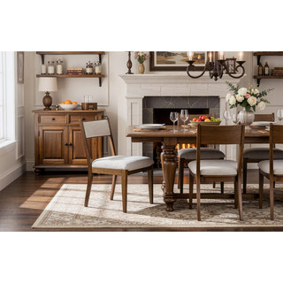 Sunvega Modern Latte Finish Polyester Upholstered Cresent Chair Set of 2