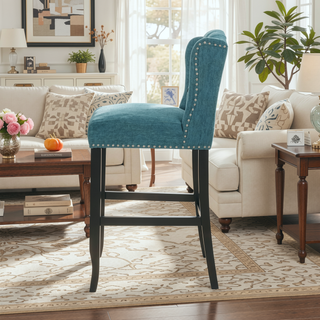 Sunvega Vienna Contemporary Tufted Wingback 31 Inch Counter Stools Set of 2