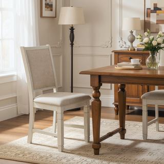 Sunvega Set of Two Side Dining Chairs with Curved Back and Cushioned Seat