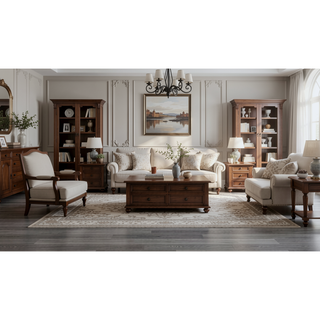 Sunvega Contemporary Gray Upholstered Dining Chairs with Cushioned Seats and Slatted Back
