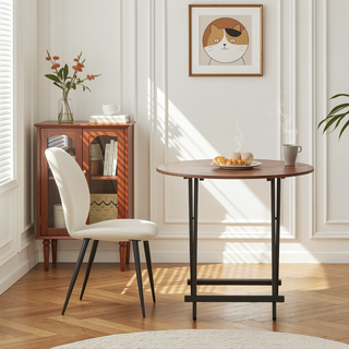 Sunvega Upholstered Dining Chairs with Soft Suede-Style Fabric and Metal Legs Set of 4