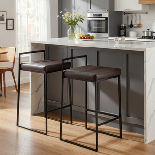 Sunvega Contemporary Stackable Counter Stool with Upholstered Padded Seat and Welded Frame