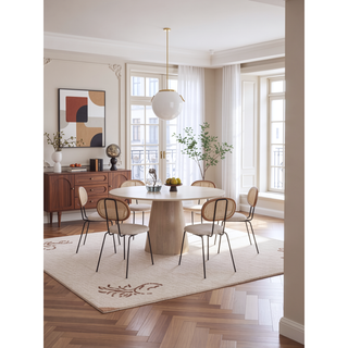 Sunvega Modern Industry Chic Cane Dining Chair Set of 2 for Dining Room