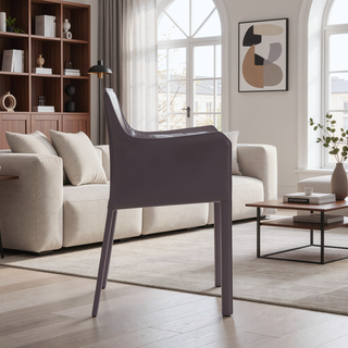 Sunvega Modern Dining Chair in Gray with Durable Metal Frame and Leatherette Upholstery