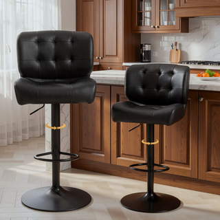 Sunvega Adjustable Swivel Bar Stools Set of 2 with Thick Padded Cushion