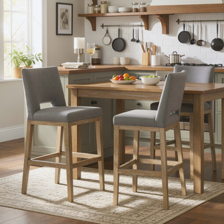Sunvega Modern Upholstered Bar Stools with Padded Seats for Kitchen Dining