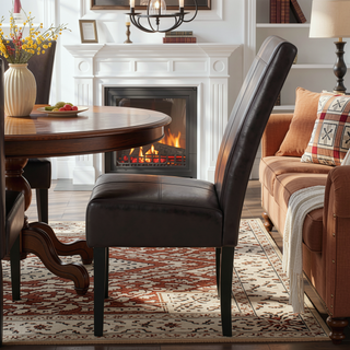Sunvega Modern Upholstered Dining Chair with T-Stitch Design and Wood Legs