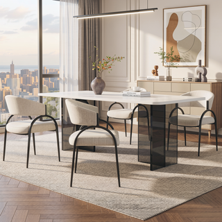Sunvega Modern Upholstered Dining Chairs With Sturdy Metal Legs Set of 2