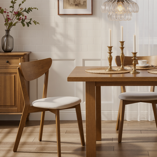 Sunvega Curved Back Dining Chair Set of 2 with Cushioned Seat and Angled Legs
