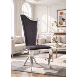 Sunvega Stainless Steel Side Chair with Padded Seat and X-Shaped Back Leg