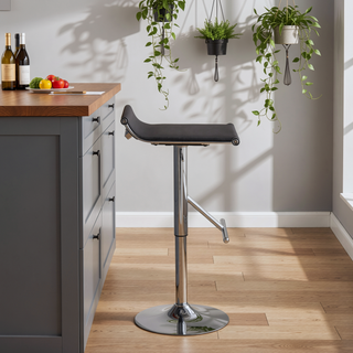 Sunvega Adjustable Chrome Bar Stool with Black Mesh Seat and Swivel Base