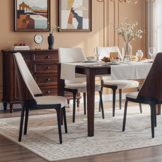 Sunvega Modern Blue Velvet Upholstered Dining Chairs Set of 2