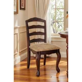 Sunvega Transitional Style Dining Chairs with Padded Seats and Ladder Back Design