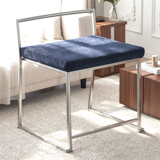 Sunvega Modern Fuji Stackable Dining Chair with Upholstered Seat and Metal Frame