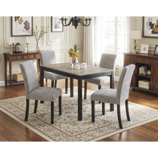 Sunvega Contemporary Parson Style Upholstered Dining Chairs with Gray Fabric