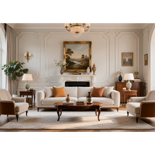 Sunvega Modern Wood Frame Dining Chairs with Plush Beige Chenille Upholstered Seat and Back