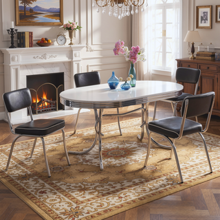 Sunvega Black and Chrome Upholstered Side Chairs with Padded Seat and Curved Legs