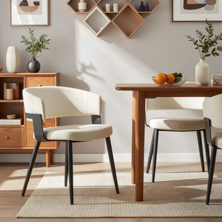 Sunvega Modern Dining Chair with Plush Foam-Filled Seat and Textured Leatherette