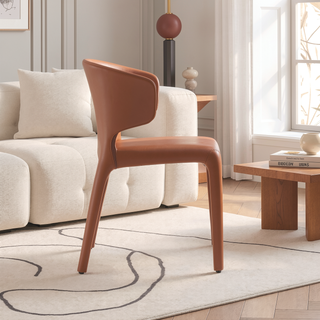 Sunvega Mid-Century Modern Dining Chairs Set of 2 with Faux Leather Upholstery