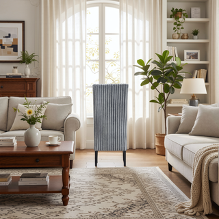 Sunvega Modern Upholstered Dining Chairs with Gray Corduroy Comfort and Wooden Frame