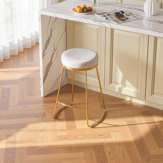 Sunvega Mid-Century Modern Velvet Upholstered Stool Seats One Comfortably