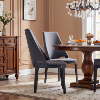 Sunvega Modern Blue Velvet Upholstered Dining Chairs Set of 2