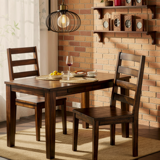 Sunvega Industrial U-Shape Metal Legs Walnut Black Finish Two Tone Design Bench