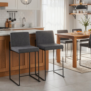 Sunvega Fuji Contemporary High Back Counter Stool with Padded Seat and Backrest