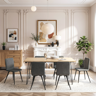 Sunvega Dark Grey Velvet Upholstered Dining Chairs Set of 2 with Curved Seat Back