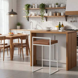 Sunvega Contemporary Stackable Counter Stool with Upholstered Padded Seat for Dining