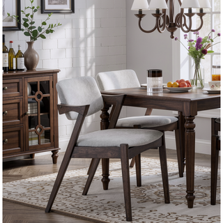 Sunvega Mid-Century Modern Dining Chairs Set of 2 with Plush Fabric Upholstered Cushion