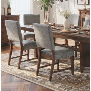 Sunvega Walnut Finish Wood Trestle Bench with V-Angled Pedestals for Dining Room