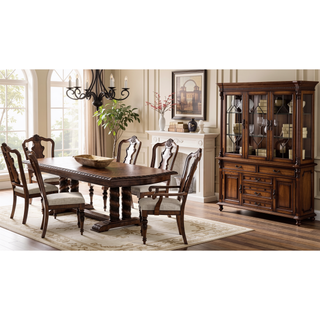 Sunvega Mahogany Queen Anne Traditional Upholstered Side Chair Set of 2