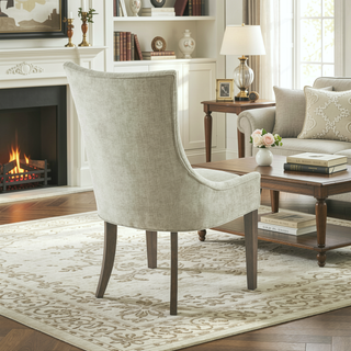 Sunvega Set of 2 Chenille Upholstered Dining Chairs with 300 lbs Capacity