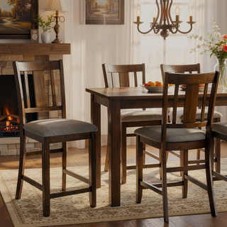Sunvega Modern Wooden Counter Height Chairs Set of 4 with Padded Seat for Dining Room